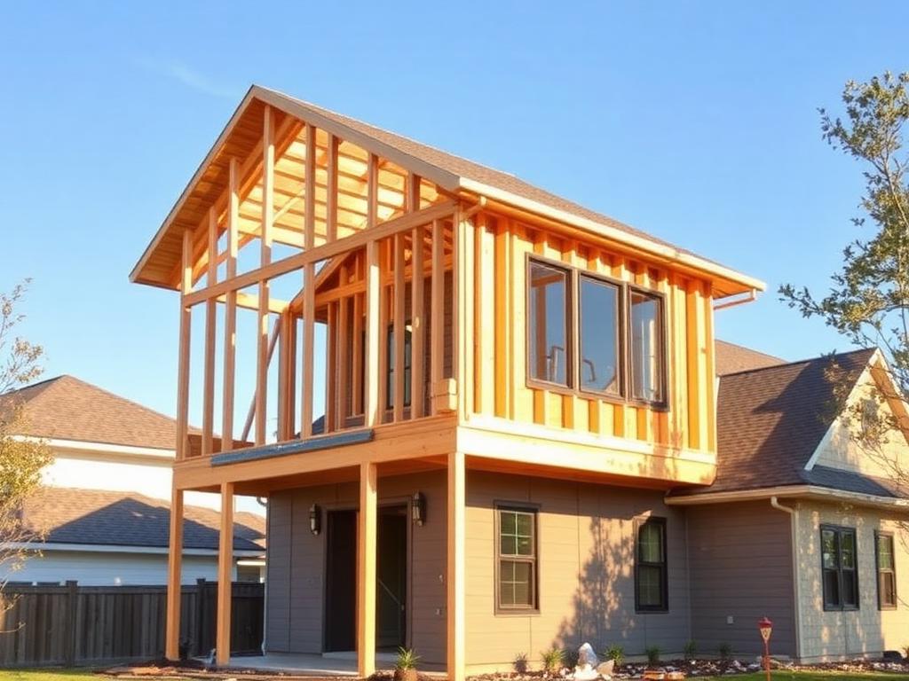 Second story addition under construction