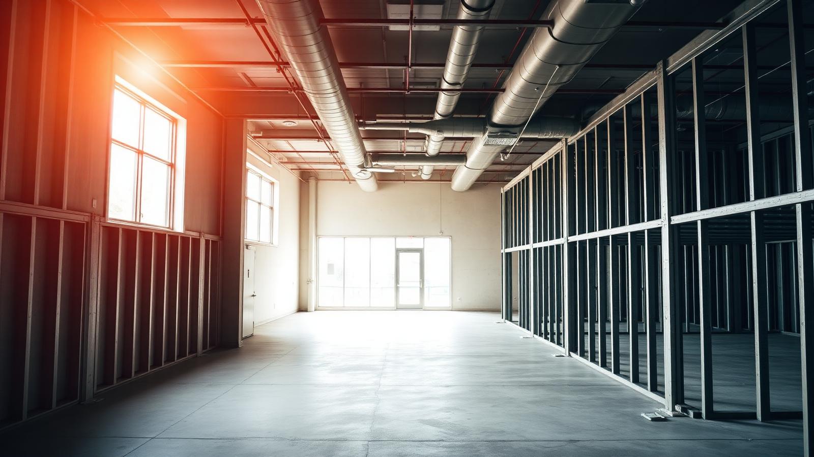 Commercial build-out under construction in Conroe, TX