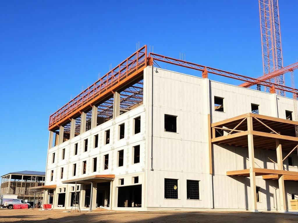Ground-up commercial building under construction